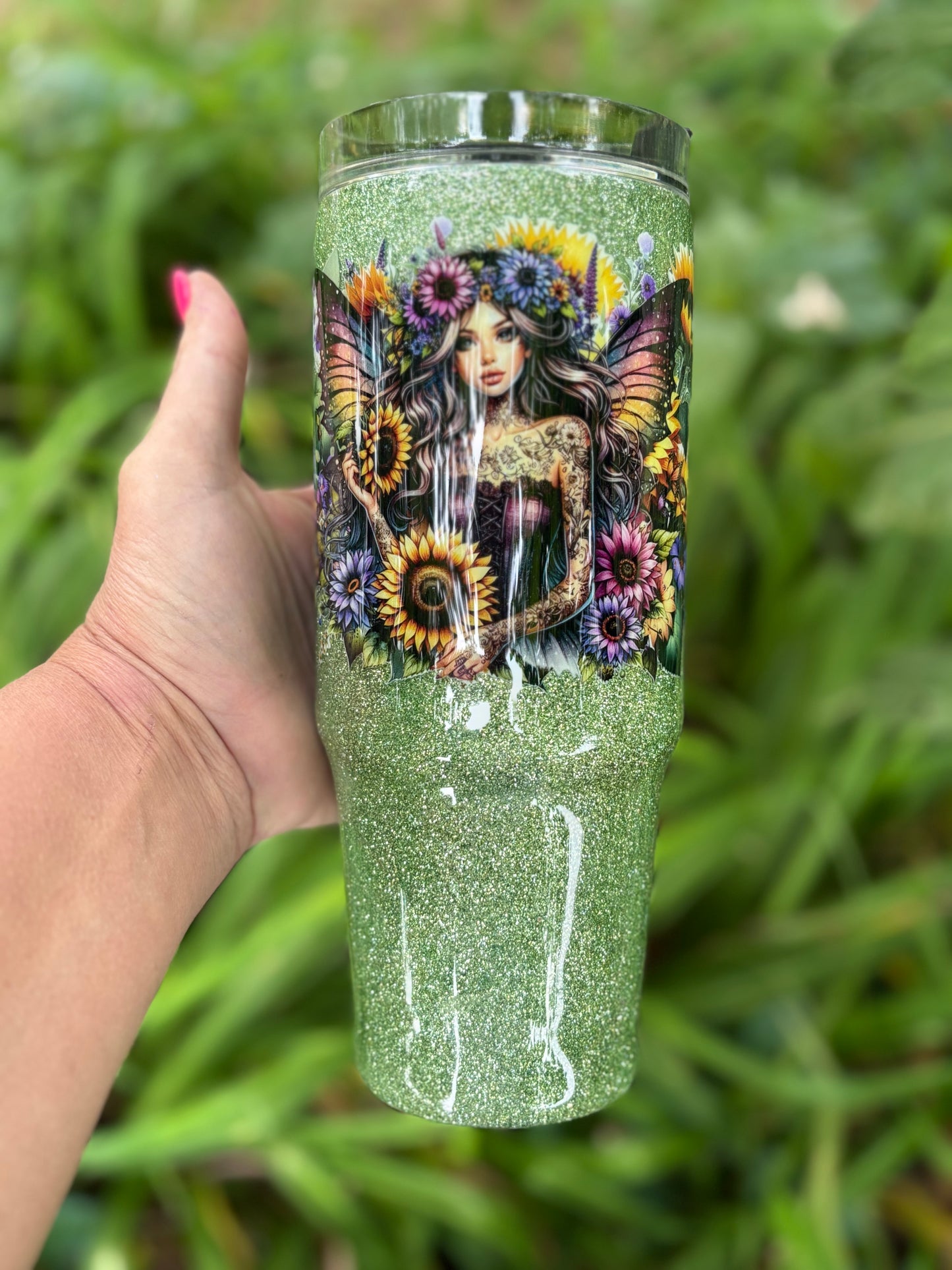 πΏβ¨ Unlock the Magic with the 30oz Sage Green Fairy Tumbler! β¨πΏ