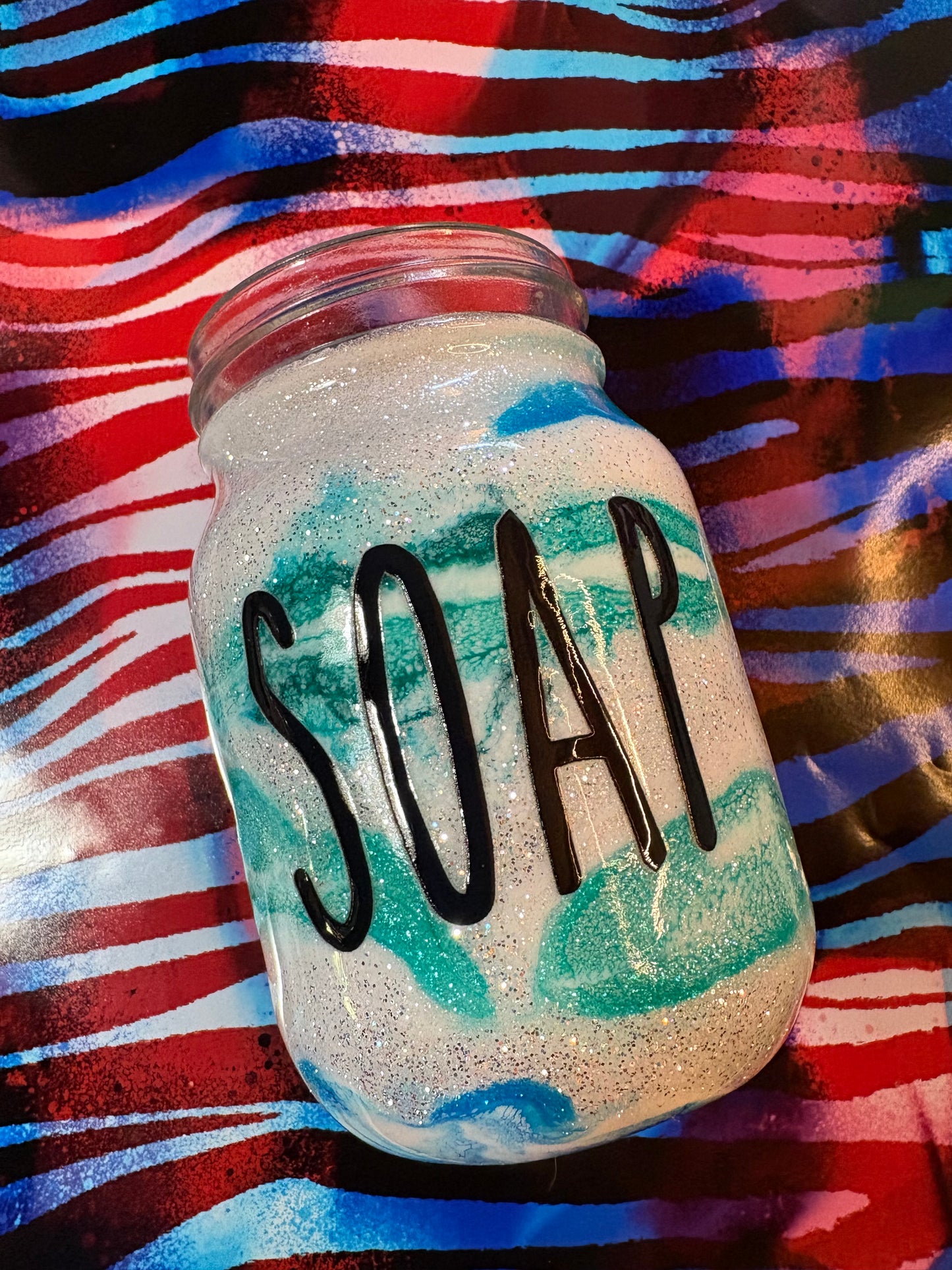🧼✨ Swirl & Shine – 16oz Ink Swirl Soap Dispenser ✨🧼