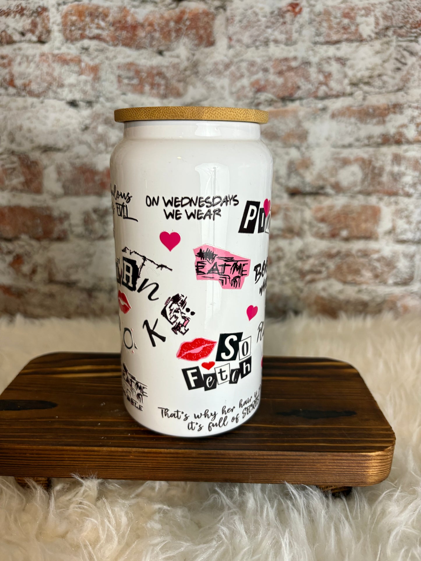 “Burn Book” 16 oz Glass Can Tumbler