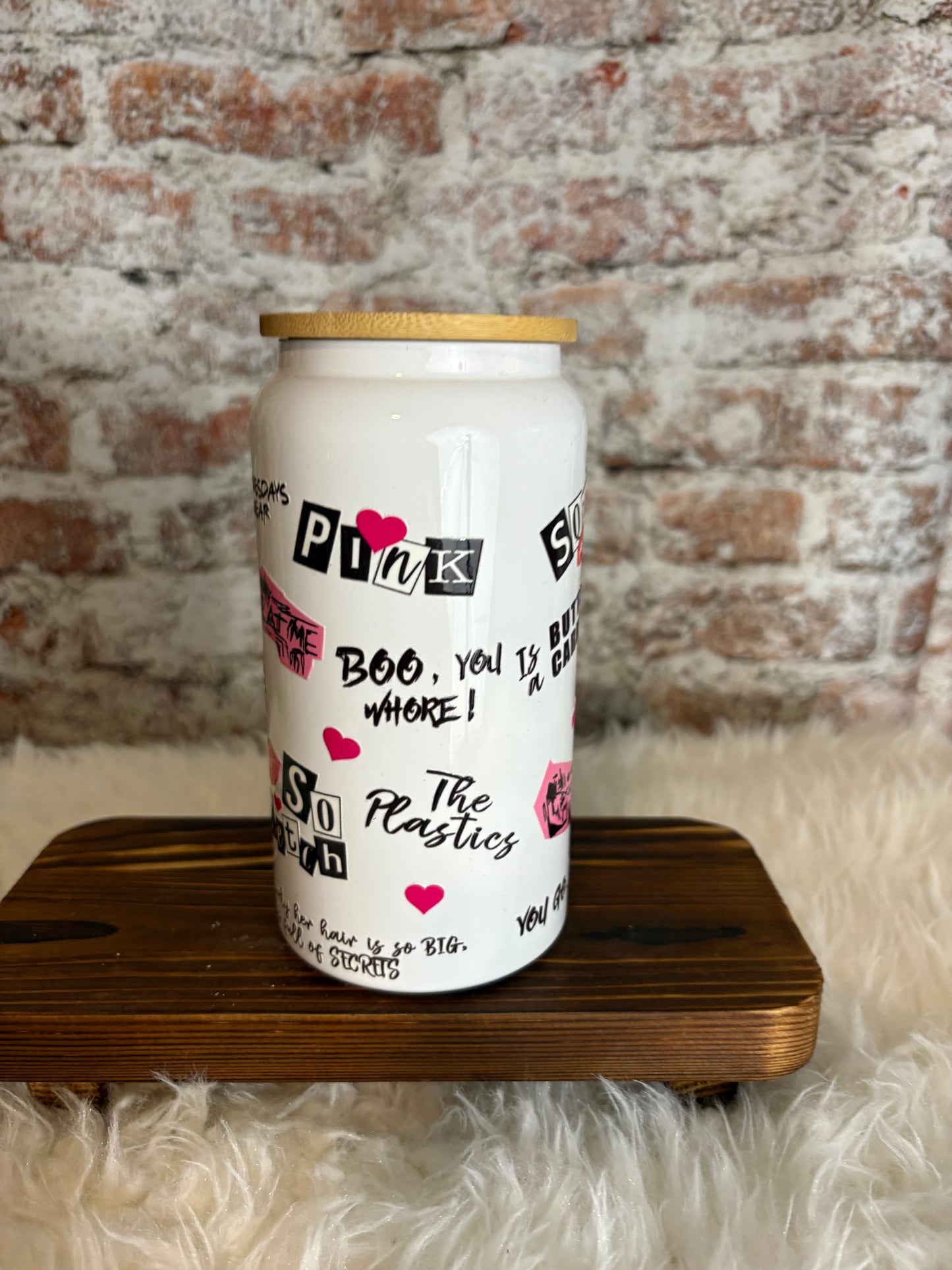 “Burn Book” 16 oz Glass Can Tumbler