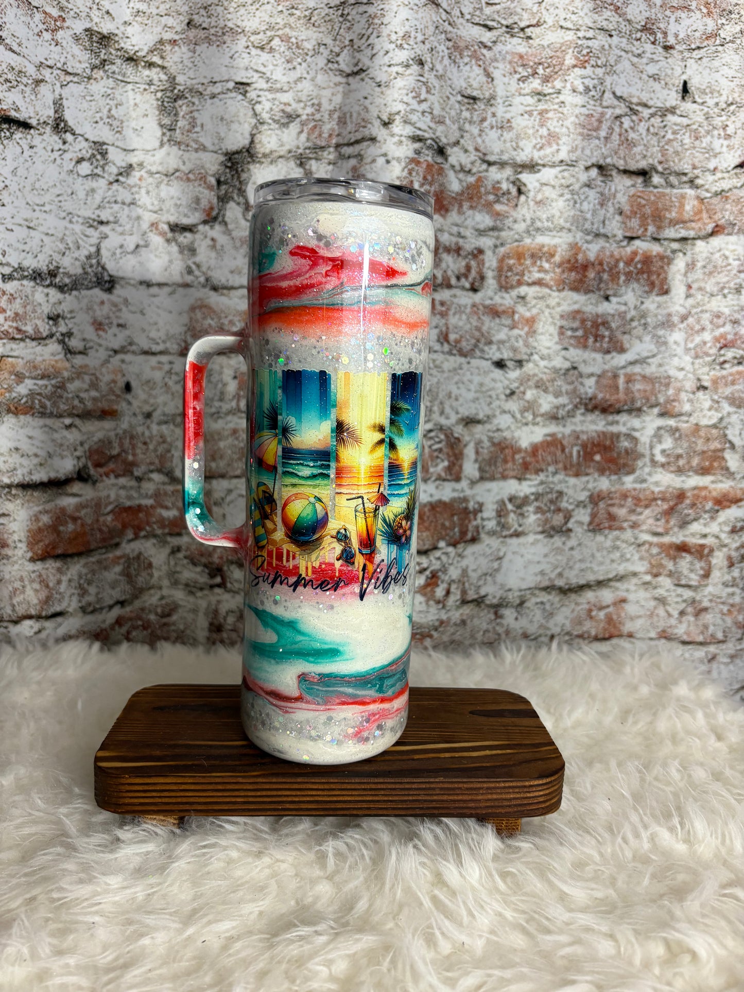 🌴 “Endless Summer Vibes” 30 oz Handled Tumbler ☀️