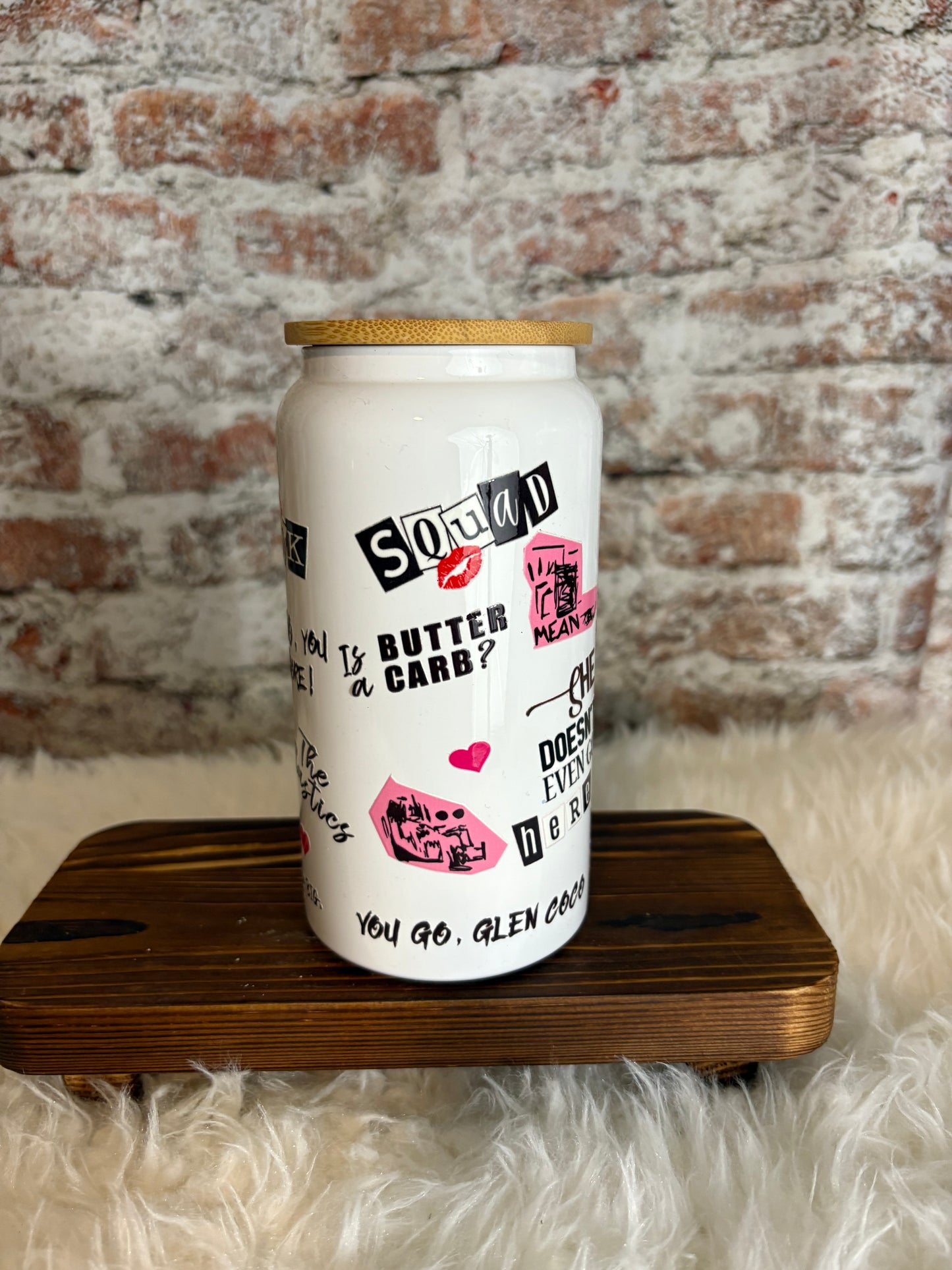 “Burn Book” 16 oz Glass Can Tumbler
