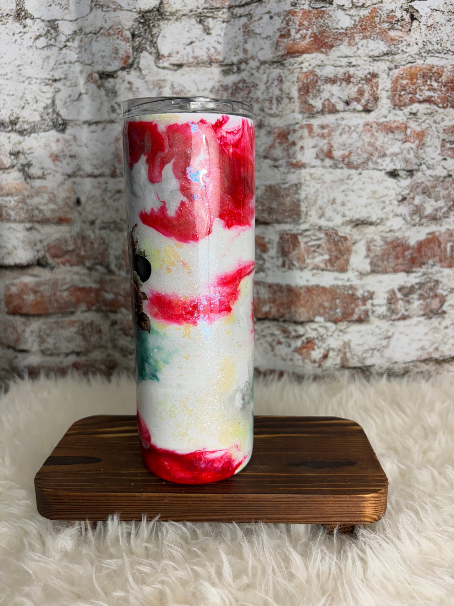 “Western Bloom” – 20 oz Cowgirl Tumbler with Watercolor Swirl