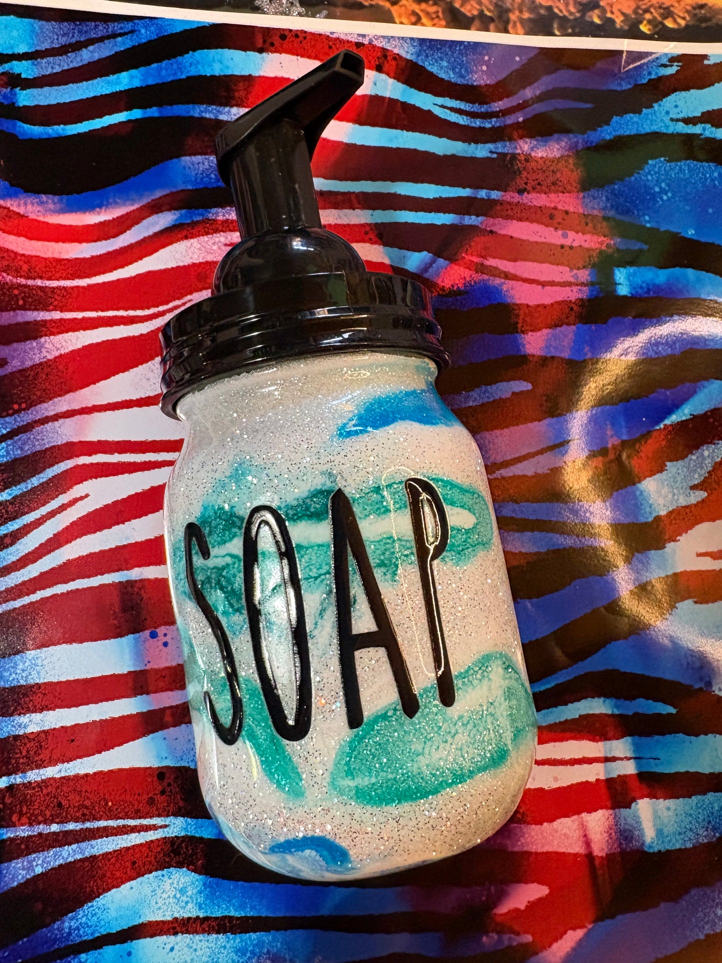 🧼✨ Swirl & Shine – 16oz Ink Swirl Soap Dispenser ✨🧼