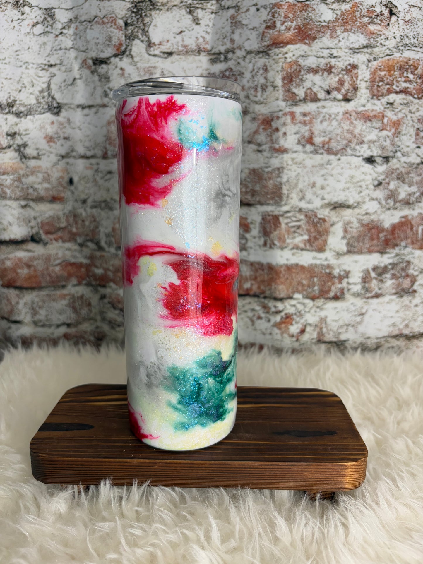 “Western Bloom” – 20 oz Cowgirl Tumbler with Watercolor Swirl