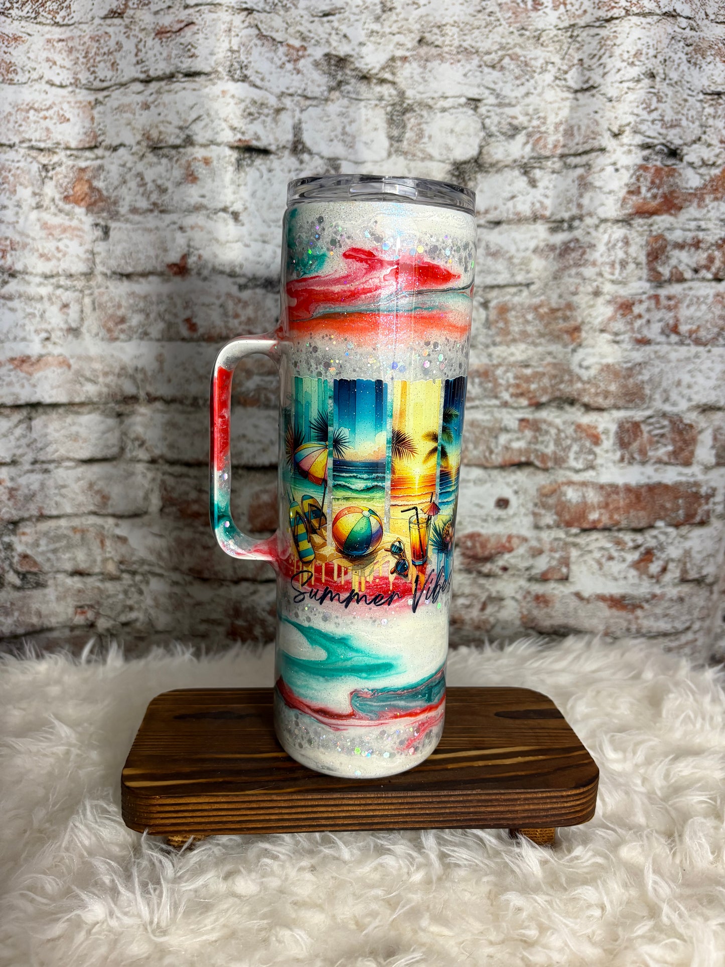 🌴 “Endless Summer Vibes” 30 oz Handled Tumbler ☀️