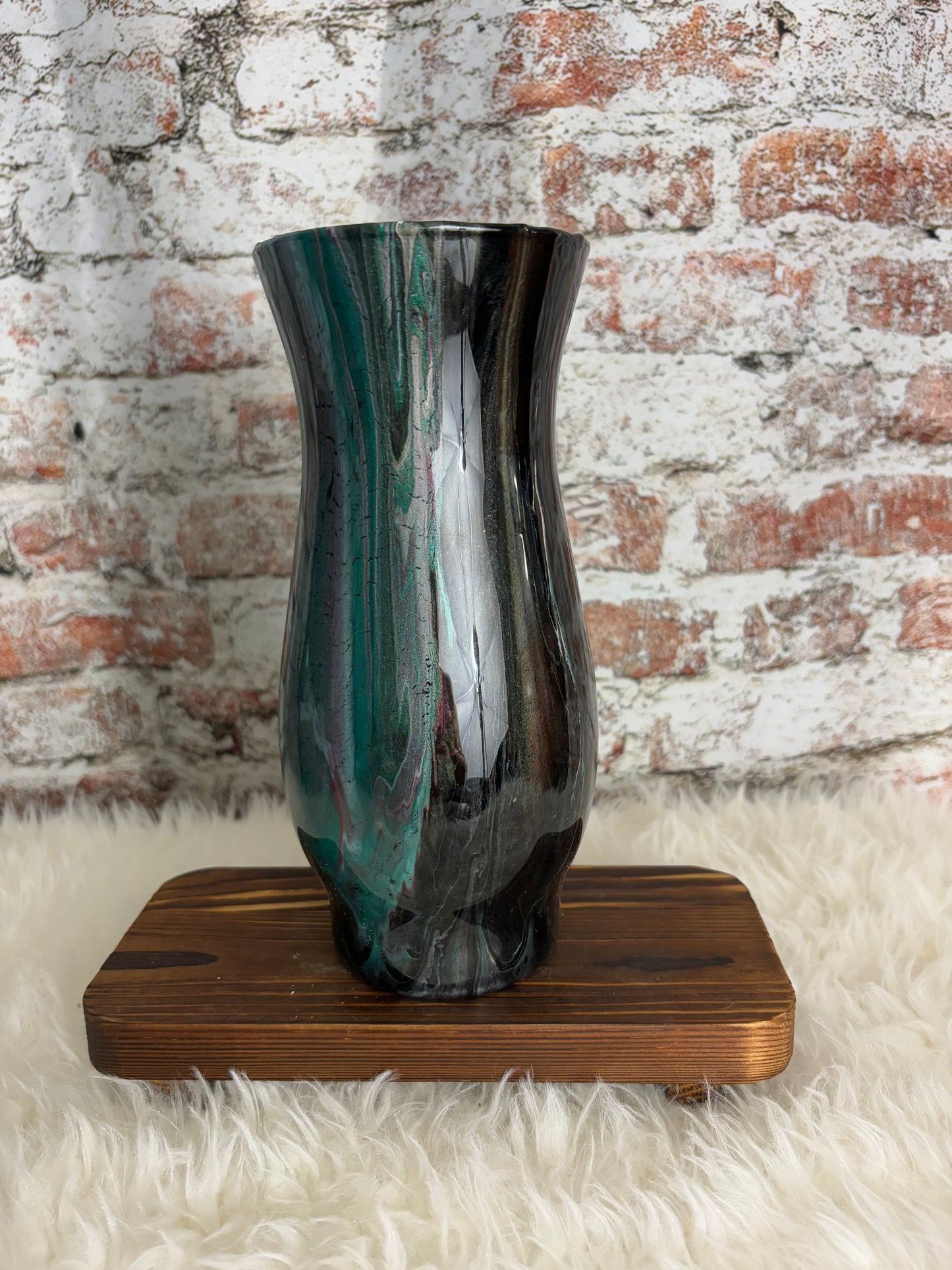 “Enchanted Eclipse” – Handcrafted Glossy Art Vase