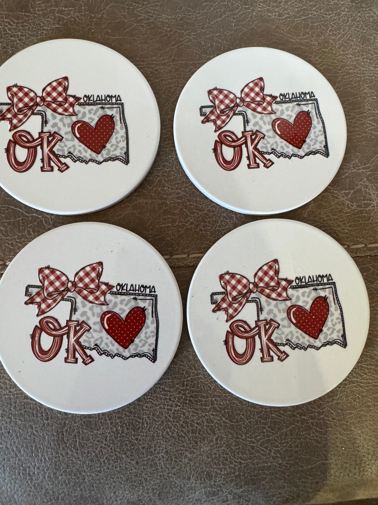 β€οΈπ Oklahoma Coaster Set β Set of 4 πβ€οΈ