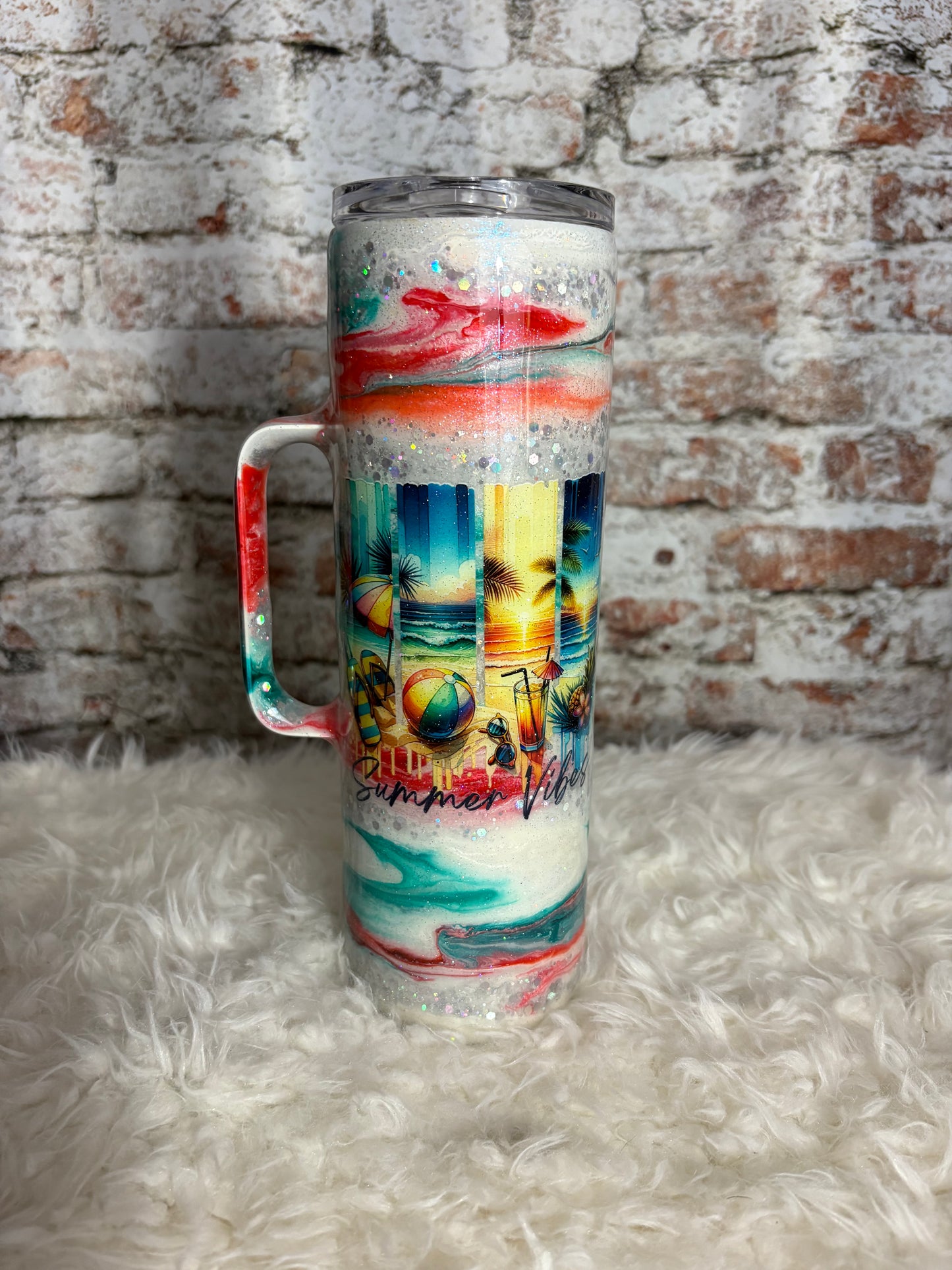 🌴 “Endless Summer Vibes” 30 oz Handled Tumbler ☀️