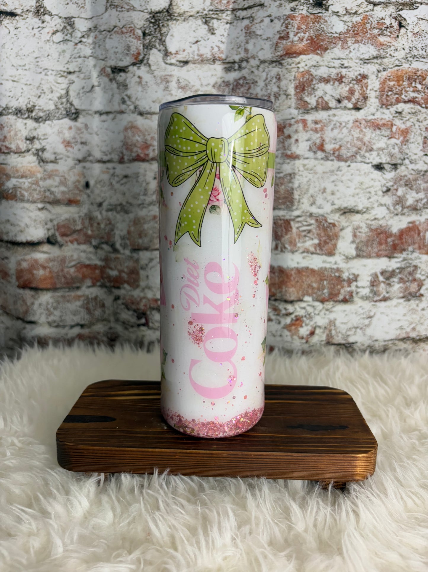 π Pink Diet Coke Sparkle β 20oz Tumbler with a Bow π