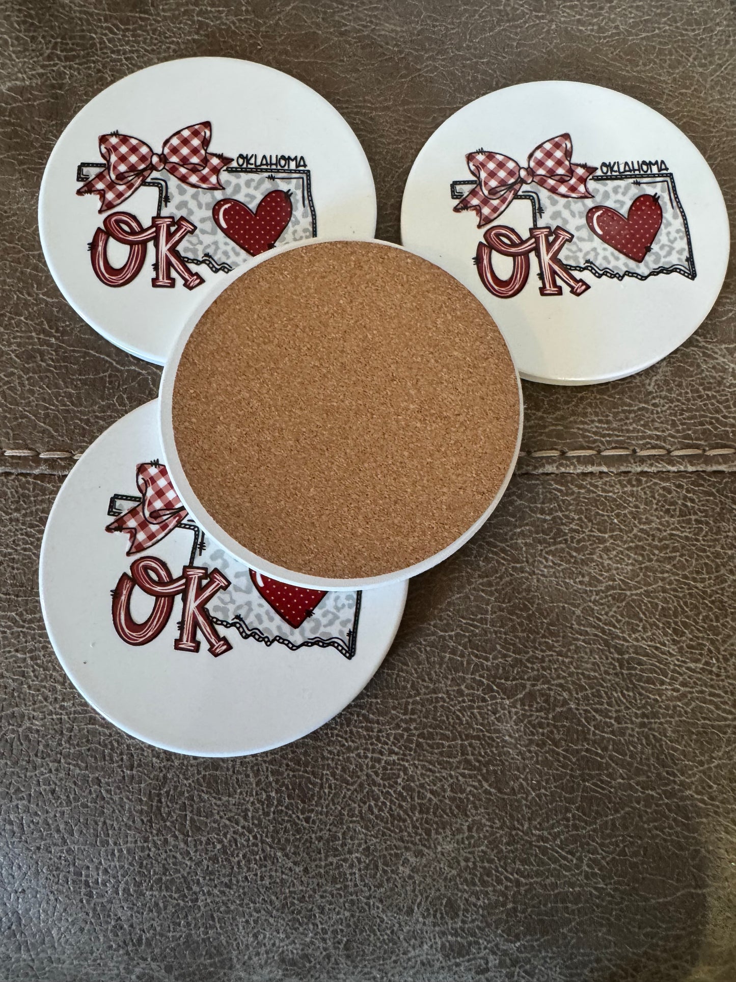 β€οΈπ Oklahoma Coaster Set β Set of 4 πβ€οΈ