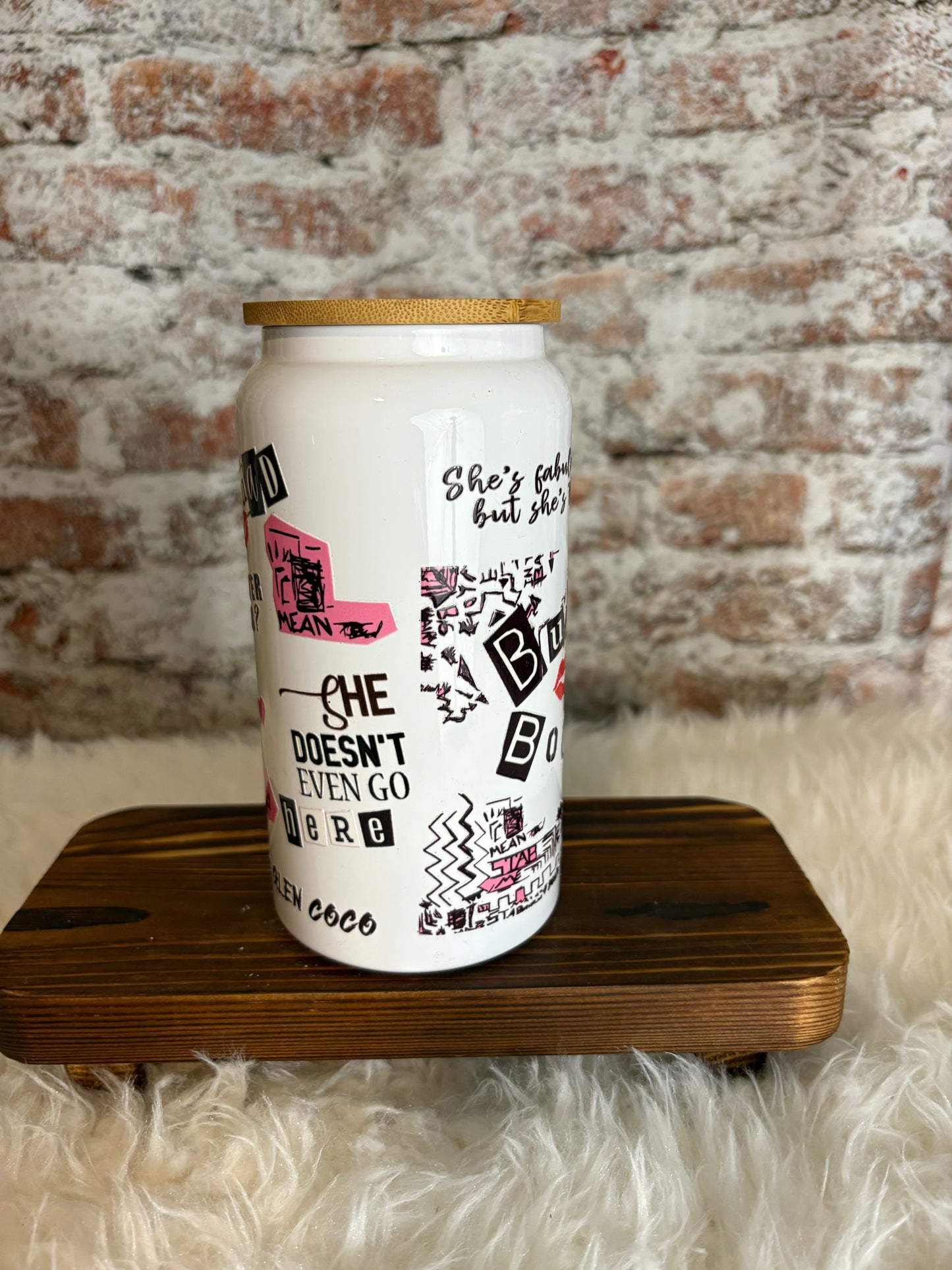 “Burn Book” 16 oz Glass Can Tumbler