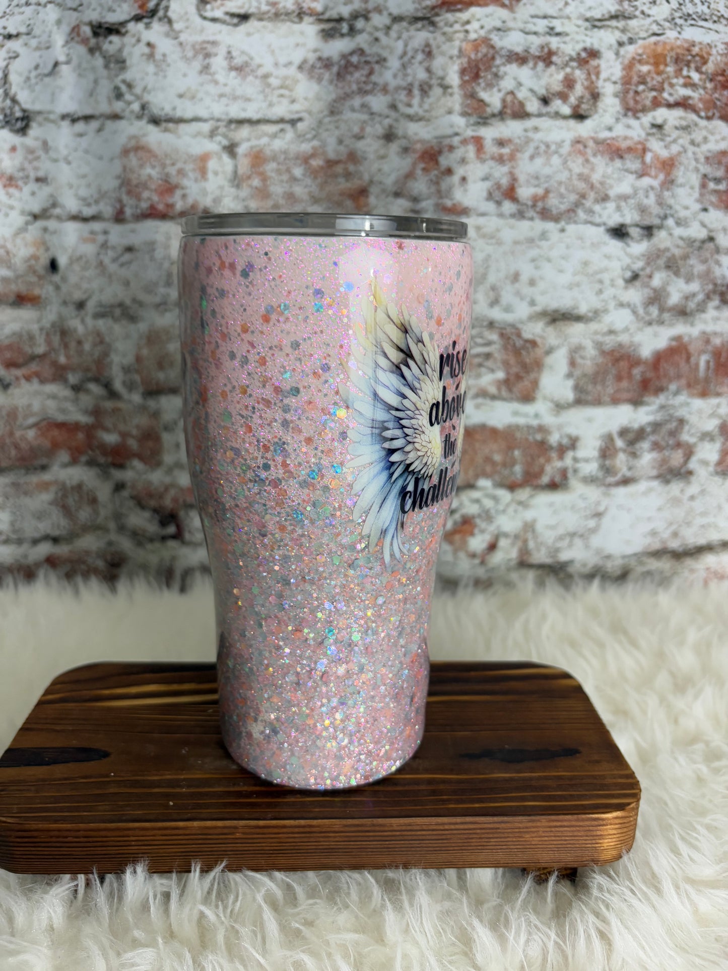 🌟 Rise Above 20oz Tumbler – Sparkle with Strength 🌟