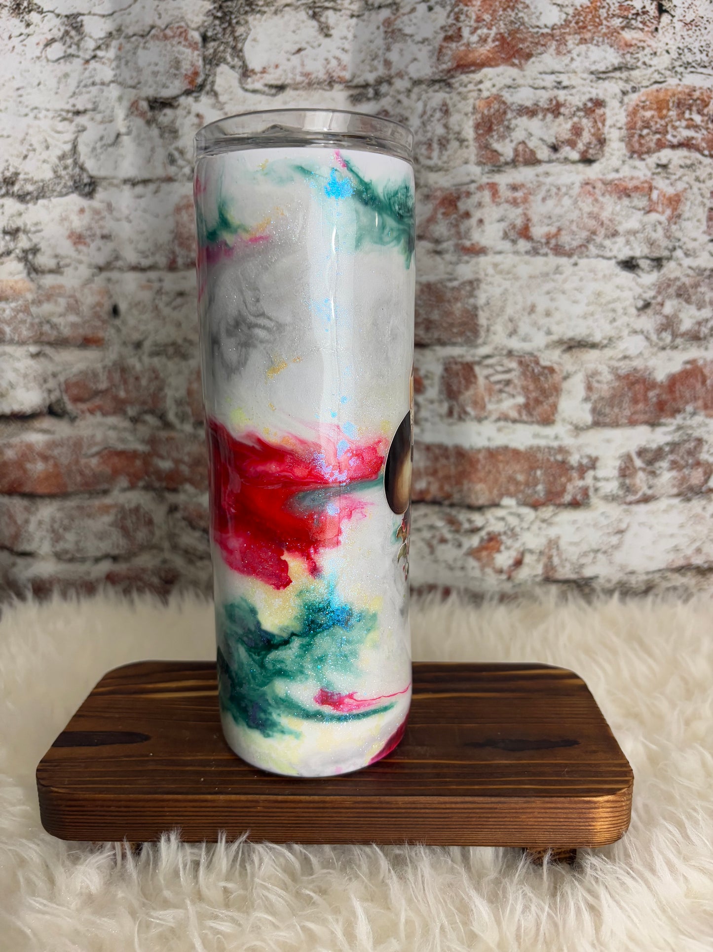 “Western Bloom” – 20 oz Cowgirl Tumbler with Watercolor Swirl