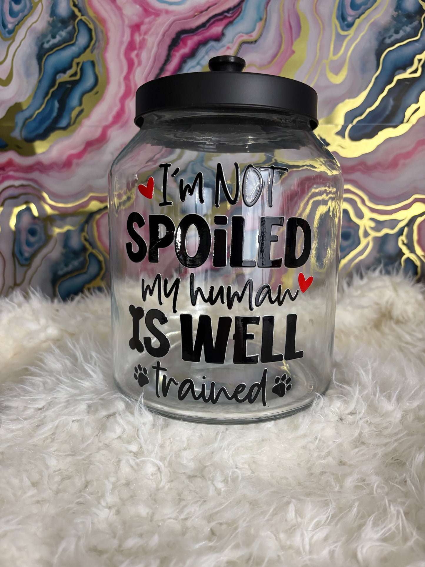 🐾 107 oz Dog Treat Canister – “I’m Not Spoiled” Edition 🦴