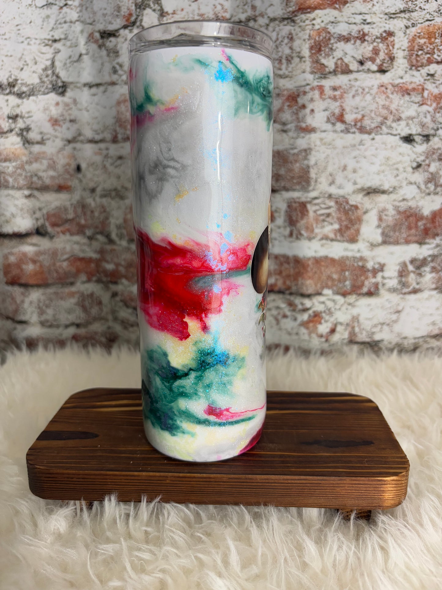 “Western Bloom” – 20 oz Cowgirl Tumbler with Watercolor Swirl