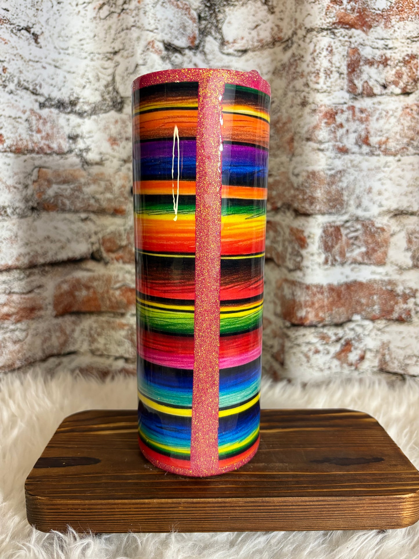 🌈✨ Serape Sunset Tumbler – 20oz | You Pick the Decal! 🖌️