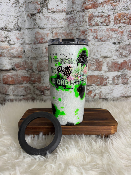 💚 Pretty to Petty 14oz Can Coozie – Sass Meets Function 💚