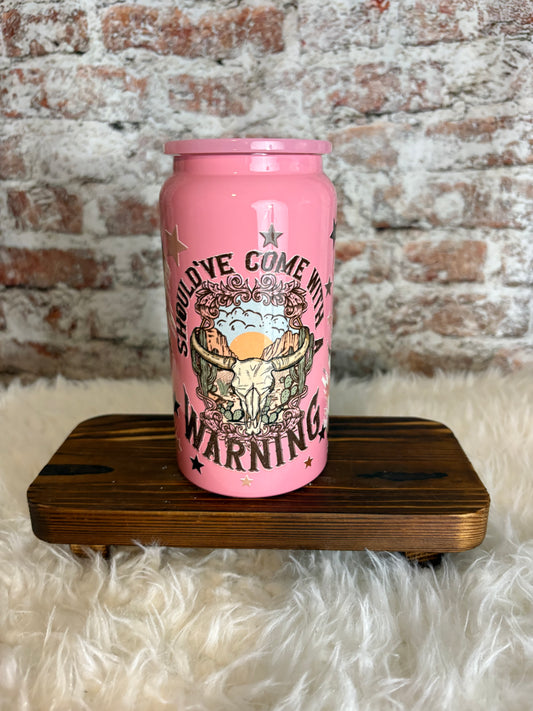 Warning: Sass Ahead – 16 oz Western Cowgirl Tumbler