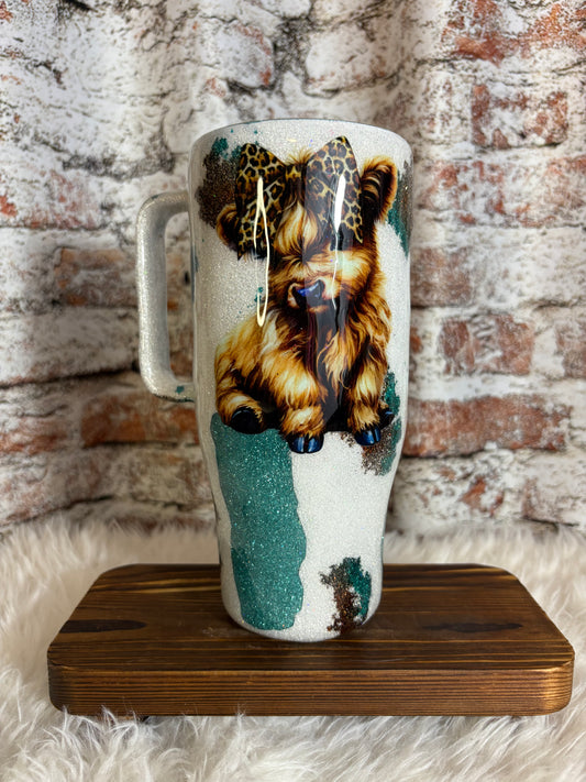 🐮✨ Cowhide Cutie Tumbler – 30oz of Country Sass 💁‍♀️