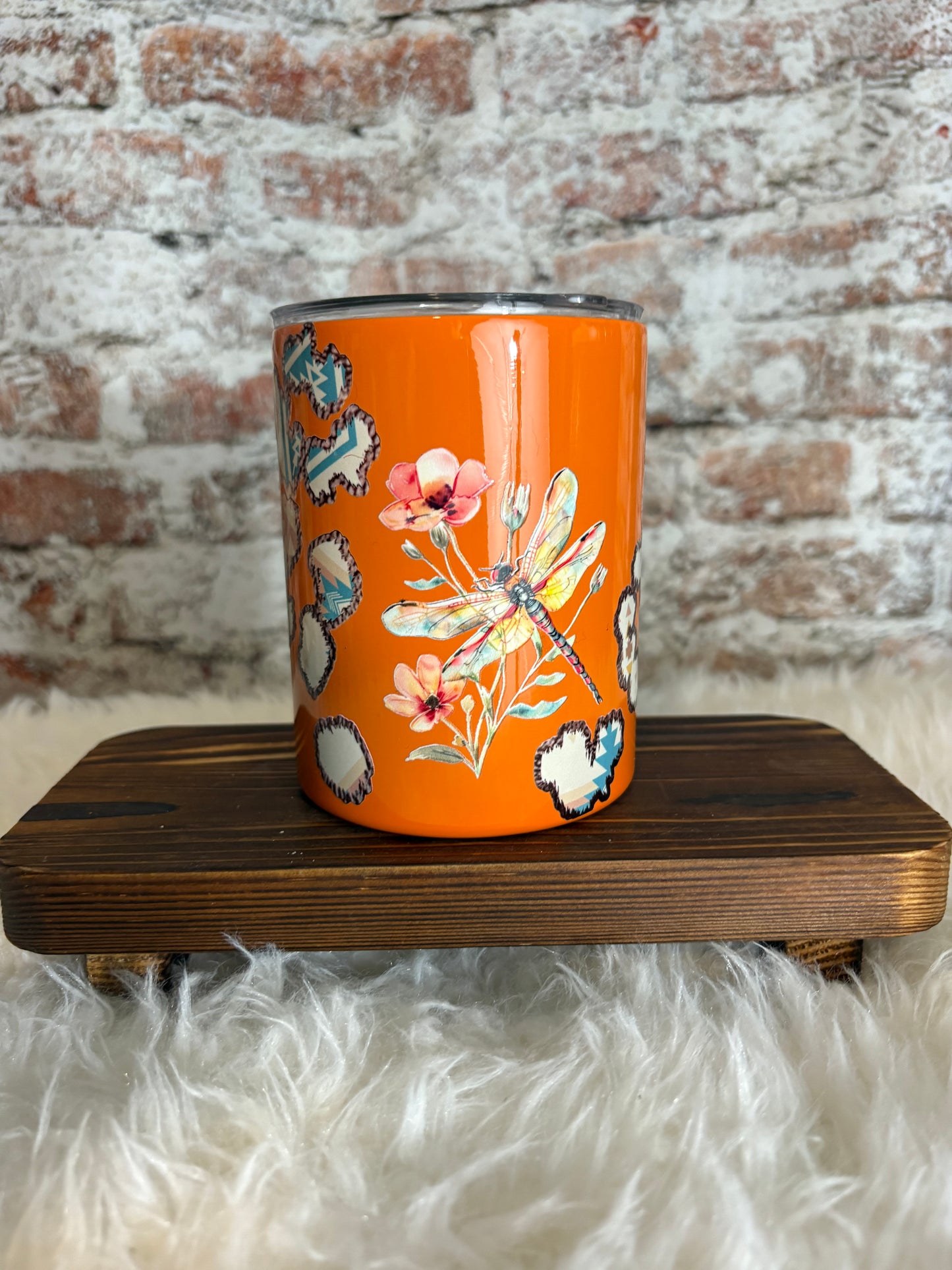 Floral Dragonfly & Leopard 10 oz Tumbler