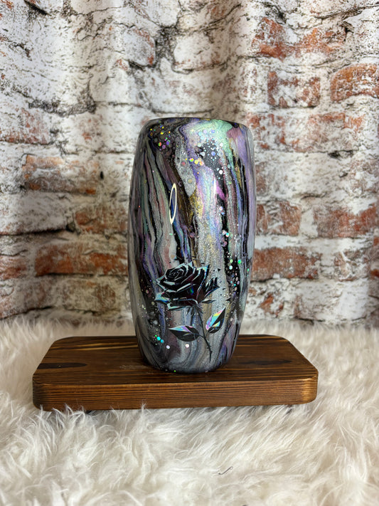 🖤🌌 Midnight Bloom Tumbler – 25oz of Gothic Glam 🌹✨