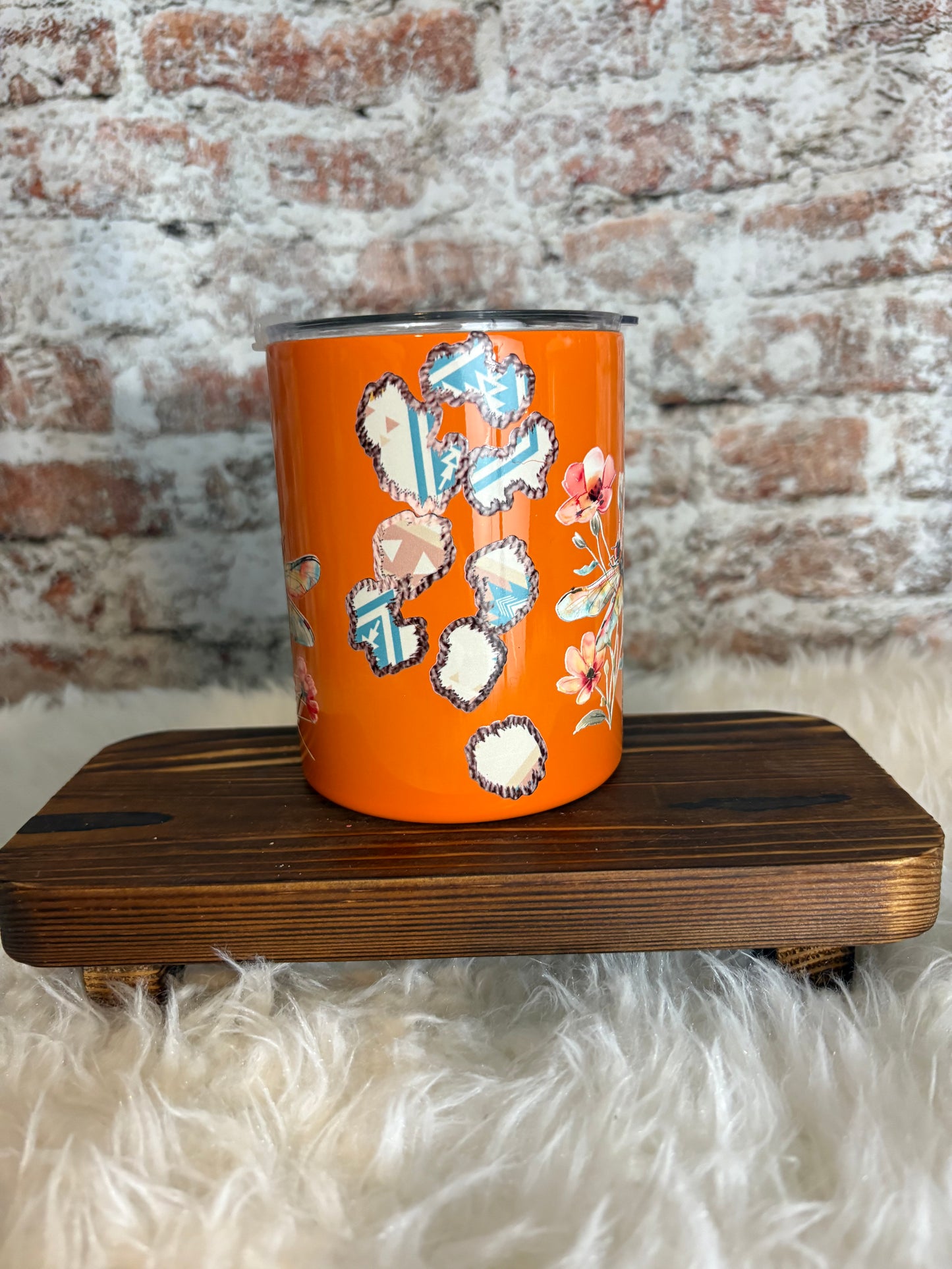 Floral Dragonfly & Leopard 10 oz Tumbler