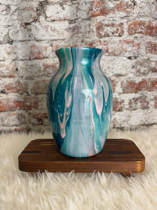 “Ocean Whispers” Hand-Painted Vase