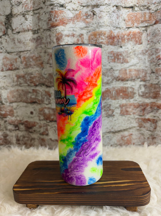 ☀️ Hello Summer Rainbow Vibes Tumbler ☀️