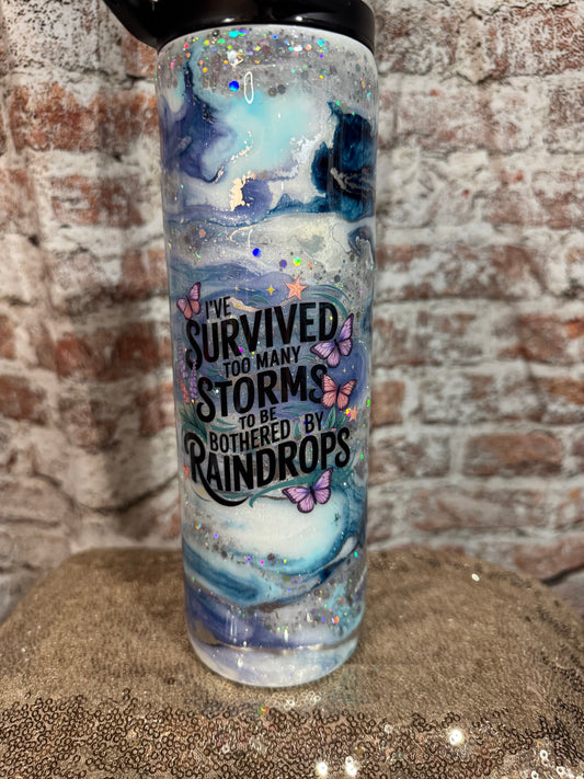 Storm and raindrops