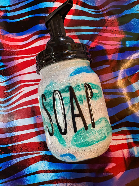 🧼✨ Swirl & Shine – 16oz Ink Swirl Soap Dispenser ✨🧼