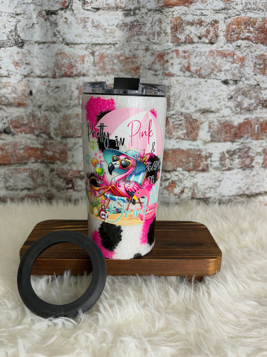 🌺 Pretty in Pink 14oz Can Coozie – Ready to Chill & Thrill 🌺