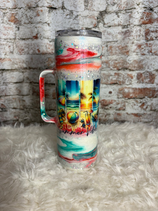 🌴 “Endless Summer Vibes” 30 oz Handled Tumbler ☀️