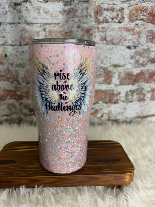 🌟 Rise Above 20oz Tumbler – Sparkle with Strength 🌟