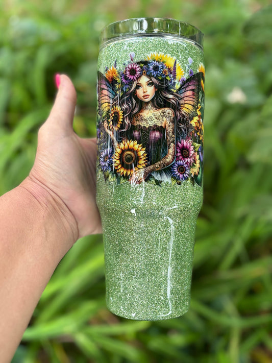 🌿✨ Unlock the Magic with the 30oz Sage Green Fairy Tumbler! ✨🌿