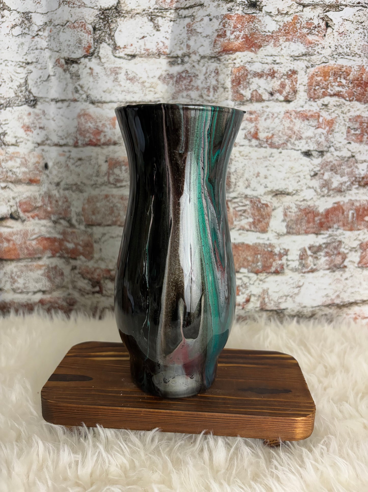 “Enchanted Eclipse” – Handcrafted Glossy Art Vase