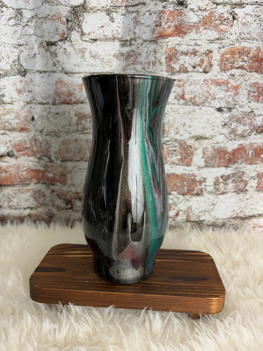 “Enchanted Eclipse” – Handcrafted Glossy Art Vase