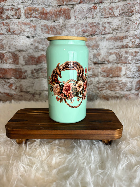 Rope & Roses – 16 oz Western Floral Tumbler