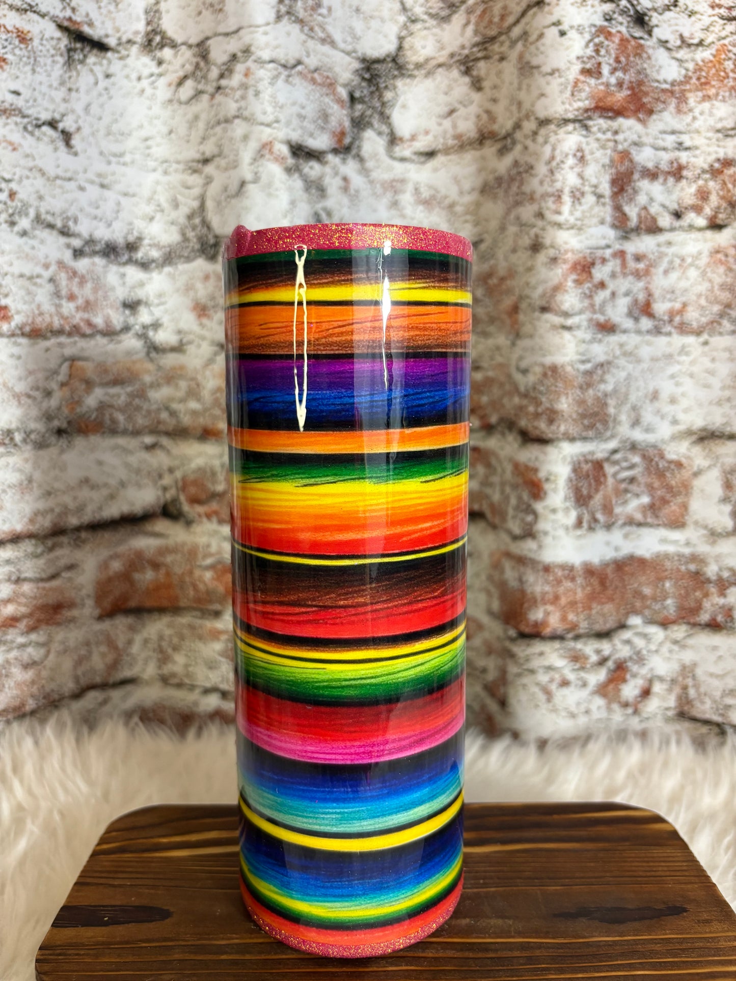 🌈✨ Serape Sunset Tumbler – 20oz | You Pick the Decal! 🖌️