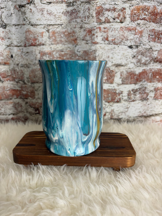 “Seabreeze Cascade” – Coastal Luxe Artisan Vase