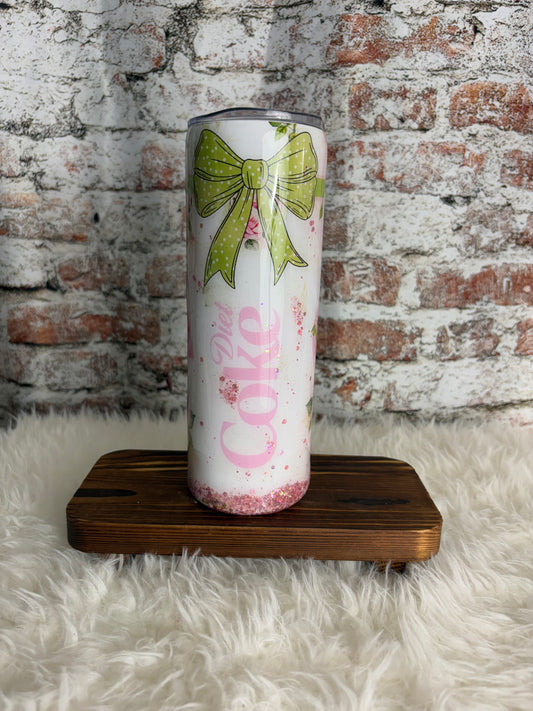 🎀 Pink Diet Coke Sparkle – 20oz Tumbler with a Bow 🎀