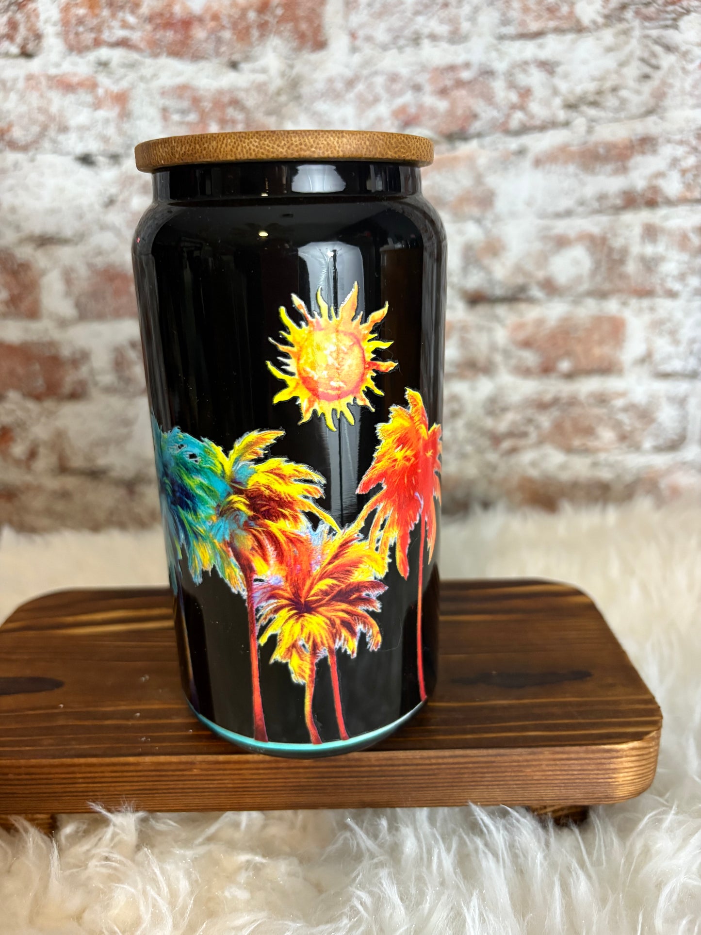 Tropical Heatwave – 16 oz Neon Palm Tumbler